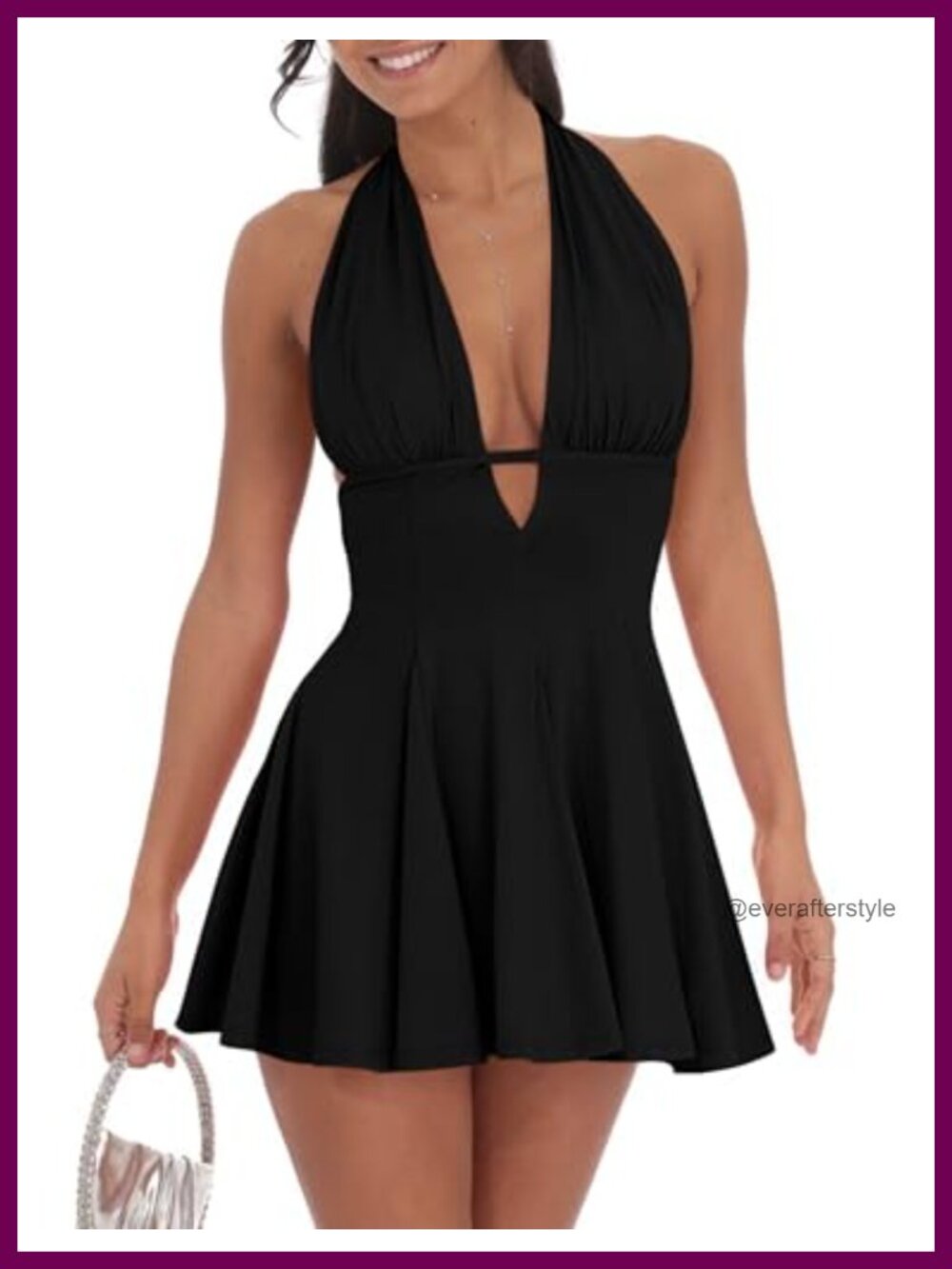 Sexy Halter Backless Mini Dress Sleeveless Deep V A-Line Club Party